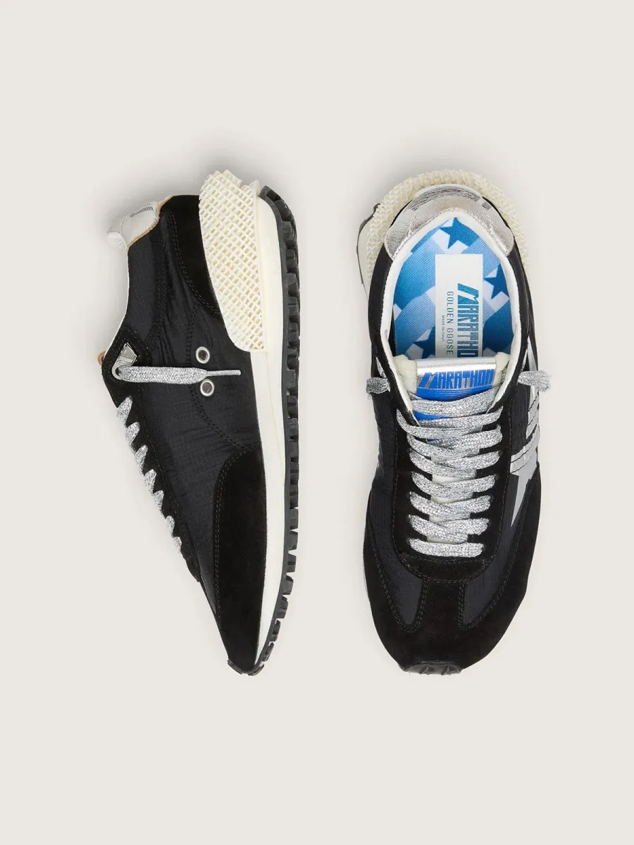 Marathon Uomo con tomaia in nylon ripstop di colore nero e stella argento