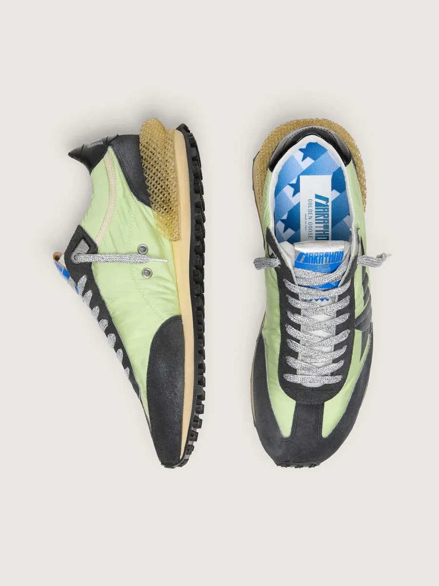 Marathon Uomo con tomaia in nylon verde e stella nera