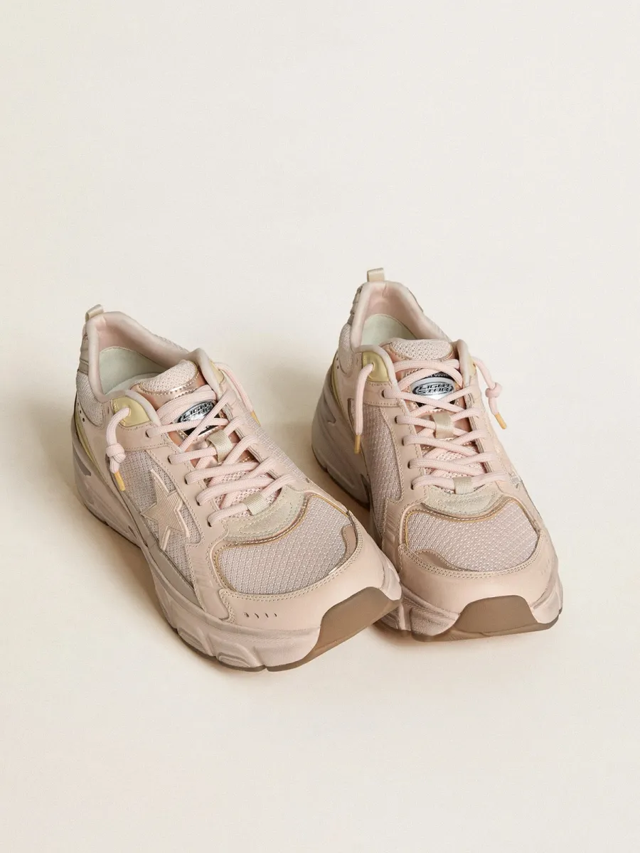 Lightstar Uomo in tomaia in pelle e mesh rosa e stella rosa