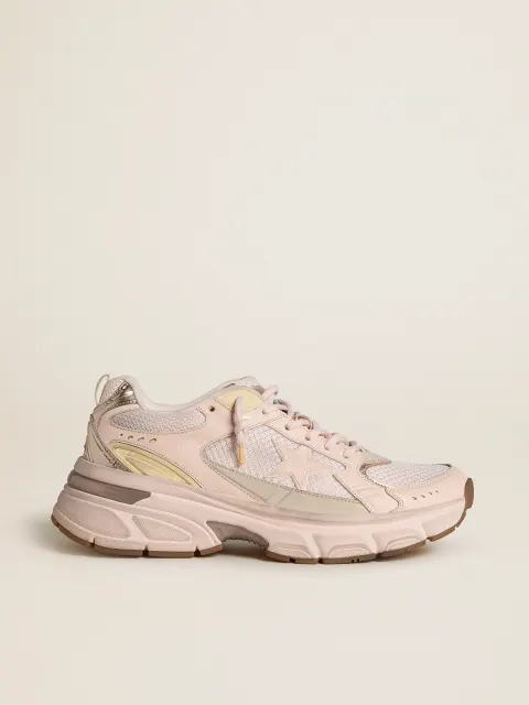 Lightstar Uomo in tomaia in pelle e mesh rosa e stella rosa