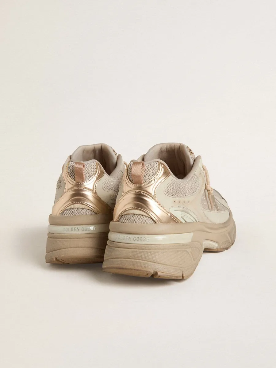 Lightstar Uomo in pelle e mesh color tortora e stella in TPU beige