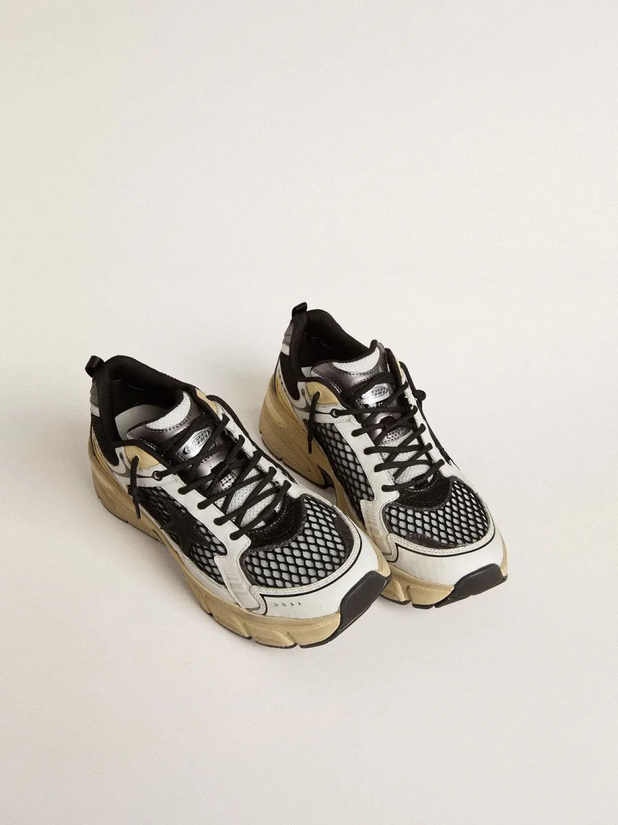 Lightstar Uomo in pelle bianca e rete nera con stella in TPU nera