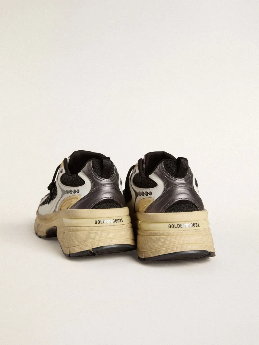 Lightstar Uomo in pelle bianca e rete nera con stella in TPU nera