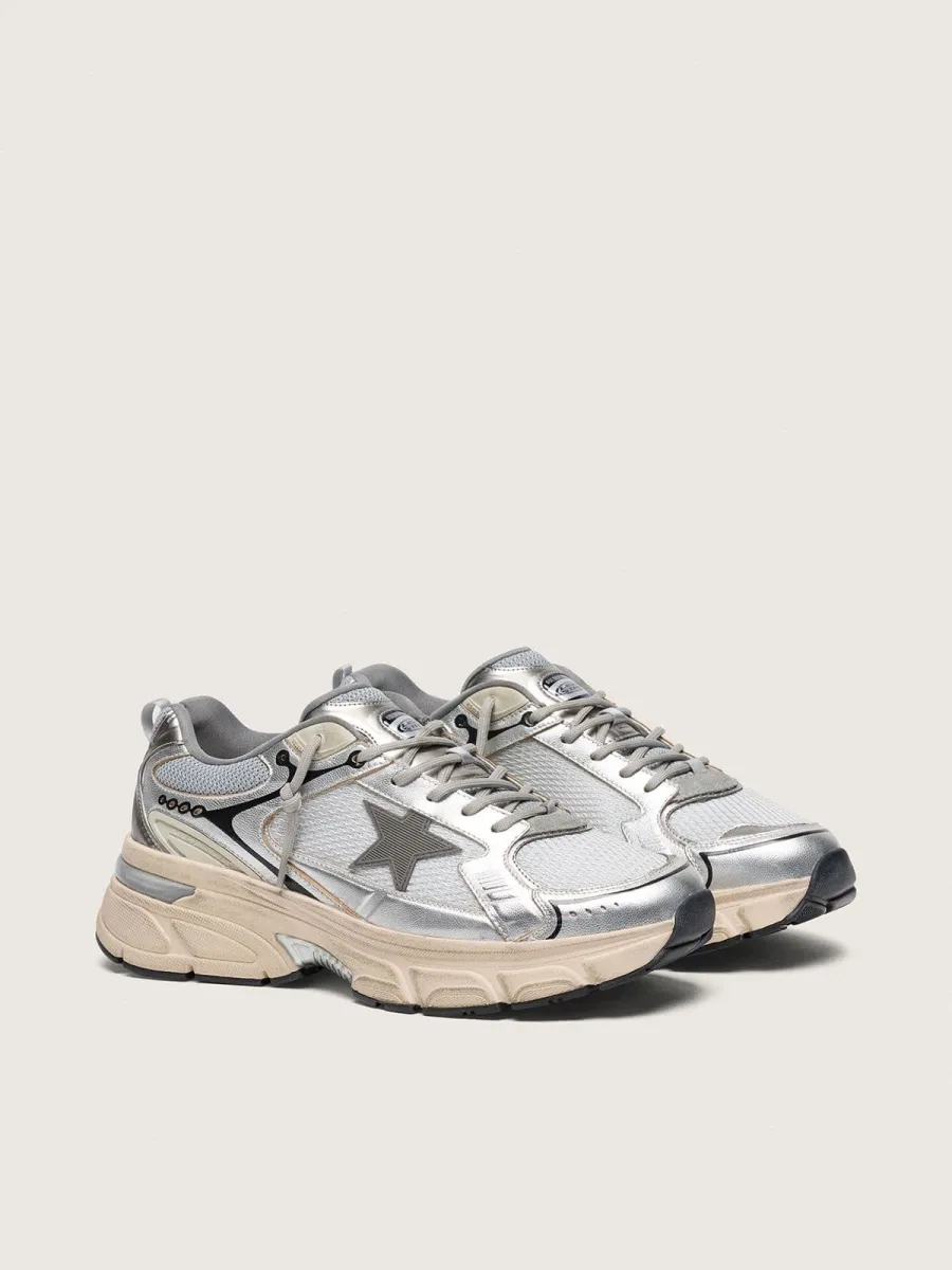Lightstar Uomo in mesh grigio e nappa argento con stella in TPU grigio