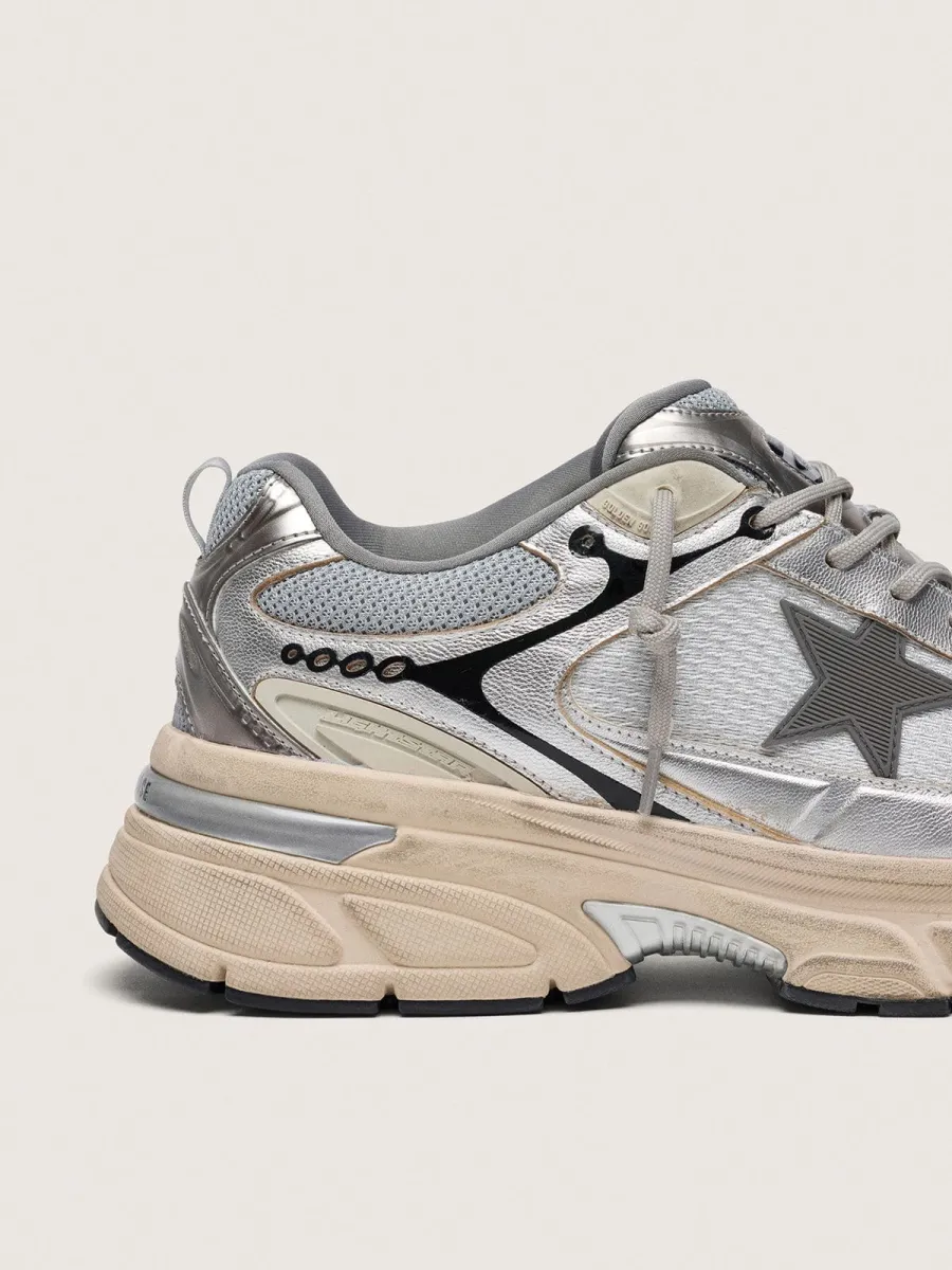 Lightstar Uomo in mesh grigio e nappa argento con stella in TPU grigio