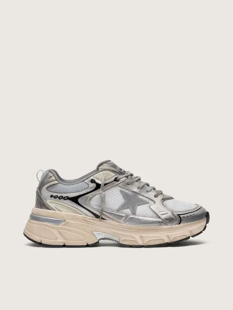 Lightstar Uomo in mesh grigio e nappa argento con stella in TPU grigio