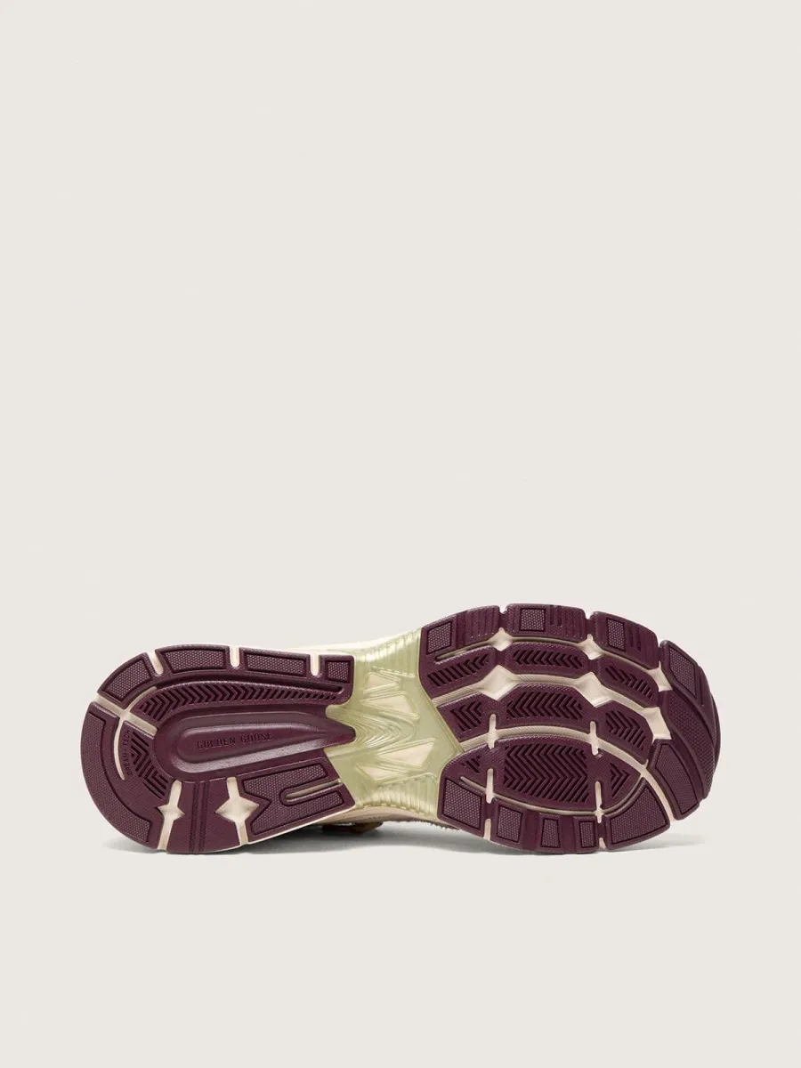 Lightstar Uomo CNY in mesh e pelle bianca con stella in TPU rosso vino