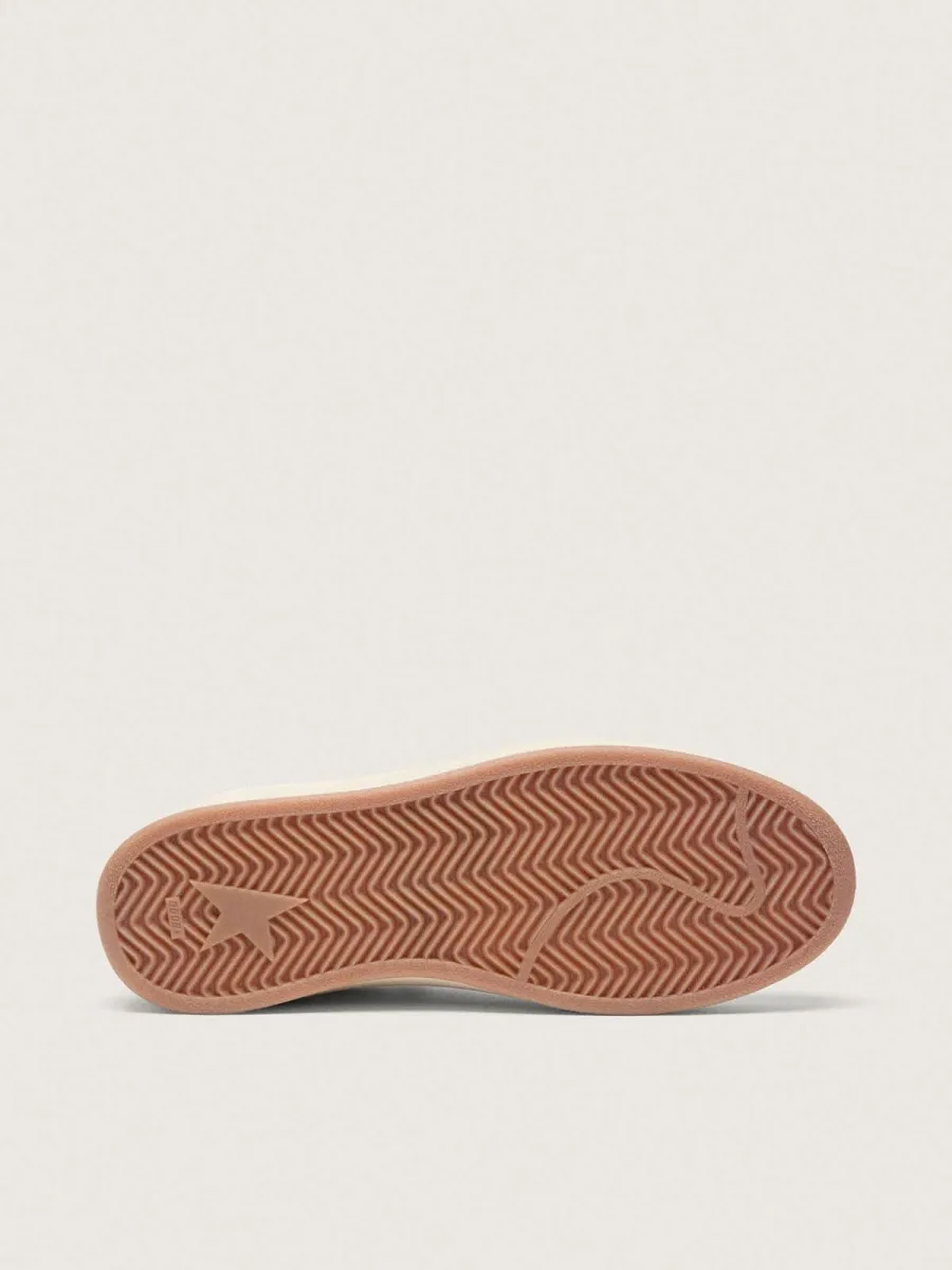 Ball Star con stella in suede ghiaccio e talloncino in pelle lucida nera