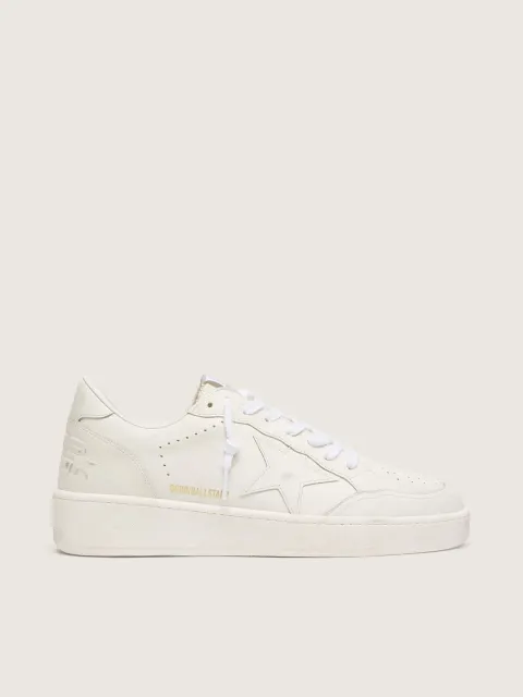 Ball Star Uomo con stella e talloncino in pelle bianca