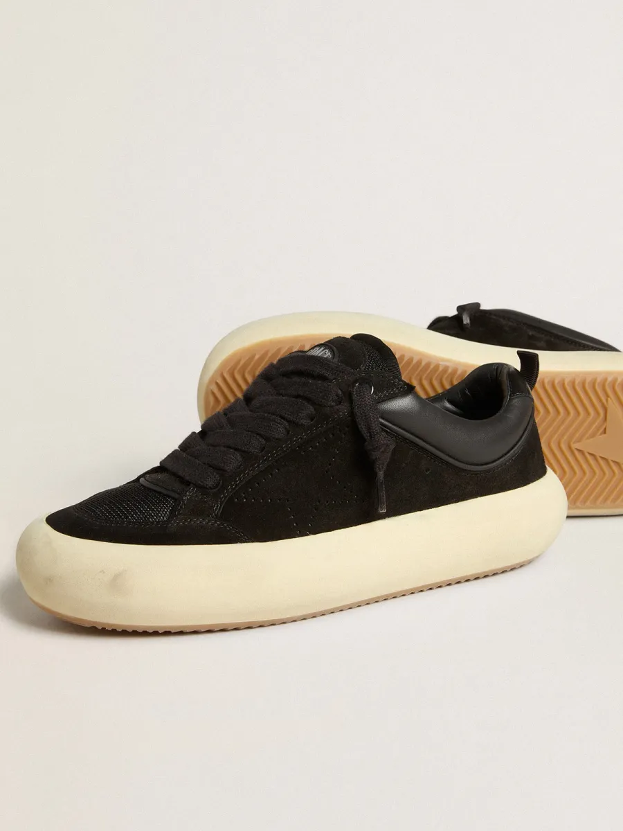 Space-Star Cube Uomo in suede nero con stella traforata