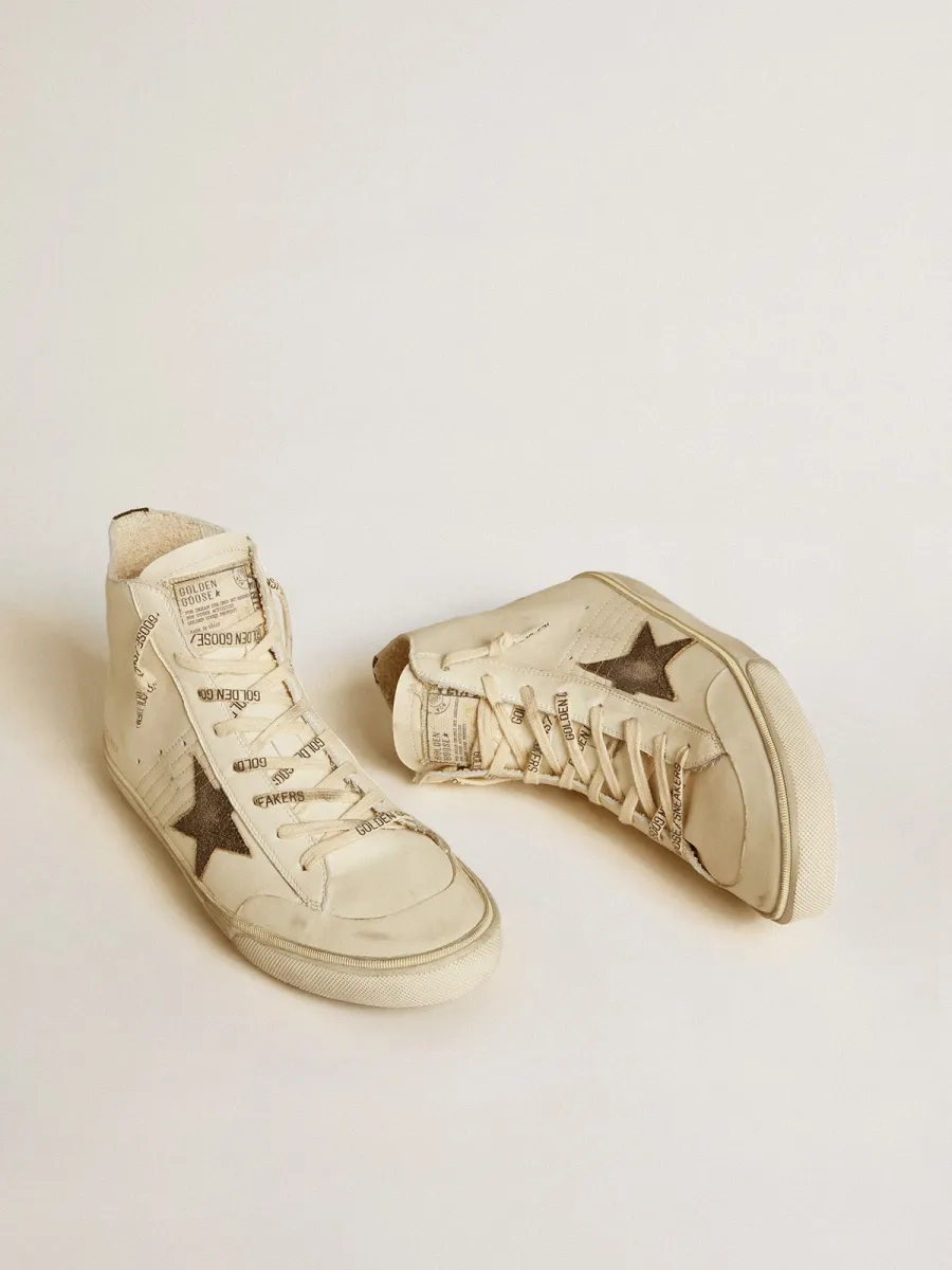 Francy Penstar in nappa con stella in suede nero e talloncino in cotone