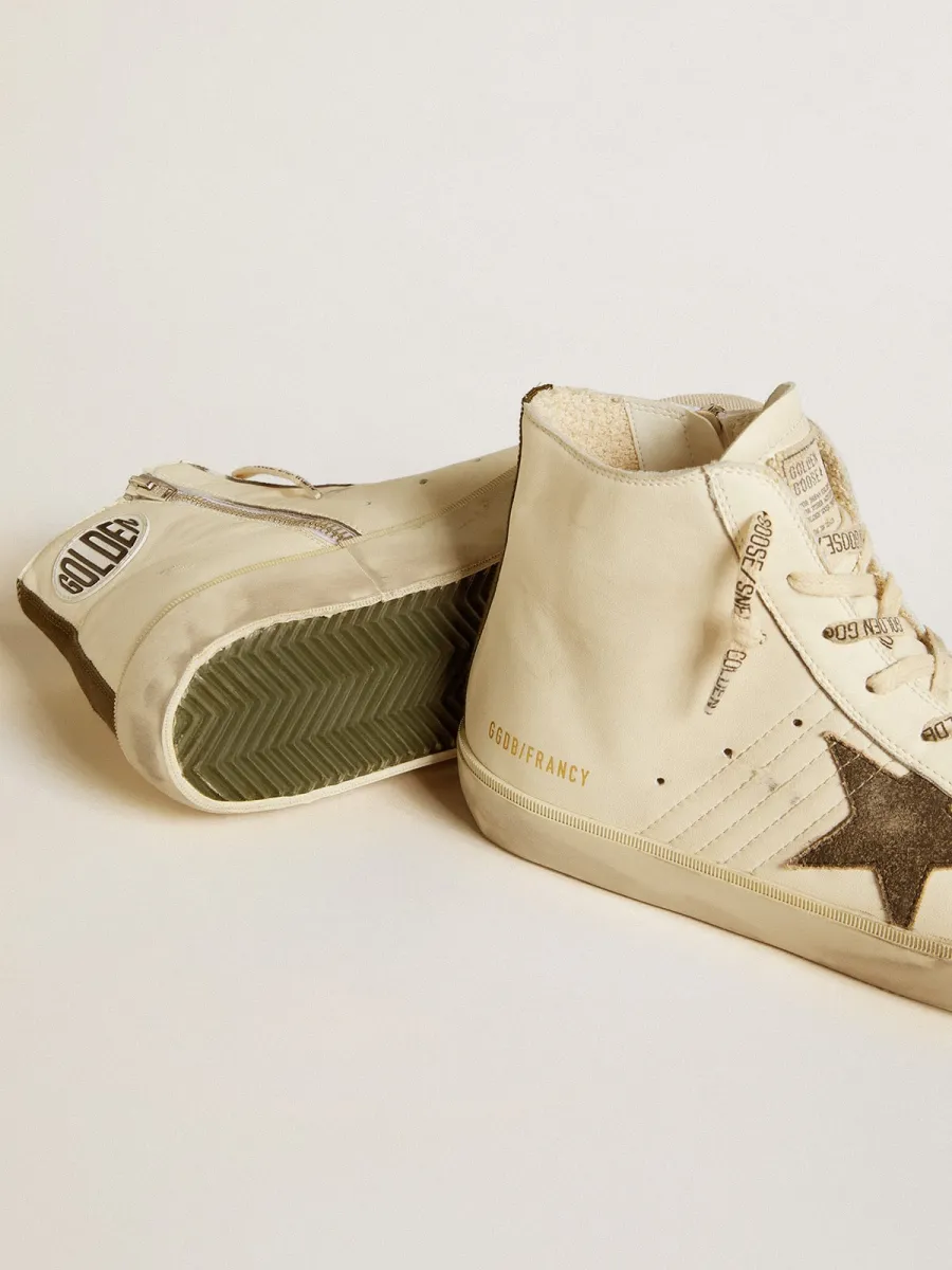 Francy Penstar in nappa con stella in suede nero e talloncino in cotone