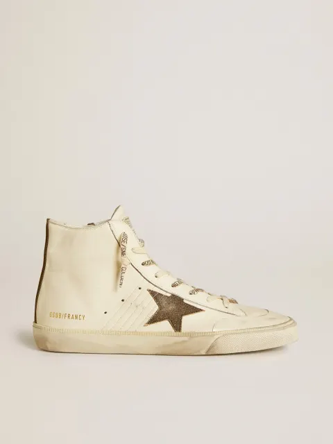 Francy Penstar in nappa con stella in suede nero e talloncino in cotone