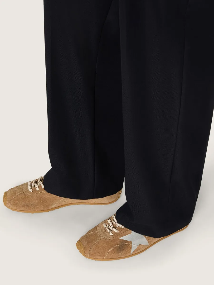 Marathon Speed Uomo con tomaia in suede tabacco e stella color argento
