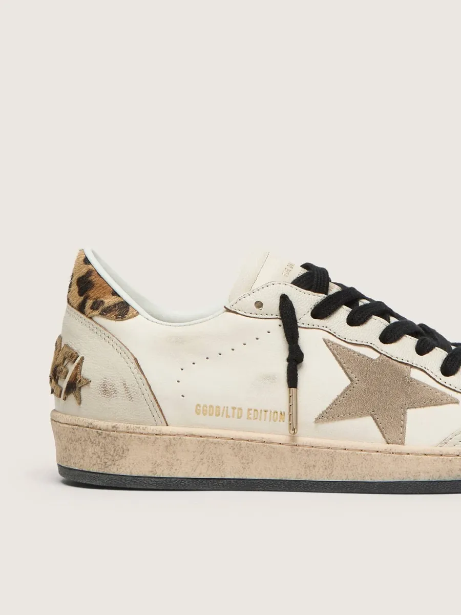 Ball Star Wishes Uomo con stella in suede e talloncino in cavallino leopardato