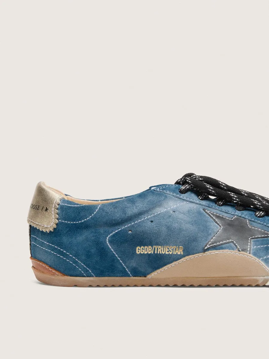 True-Star Uomo in suede ottanio con stella nera e talloncino panna