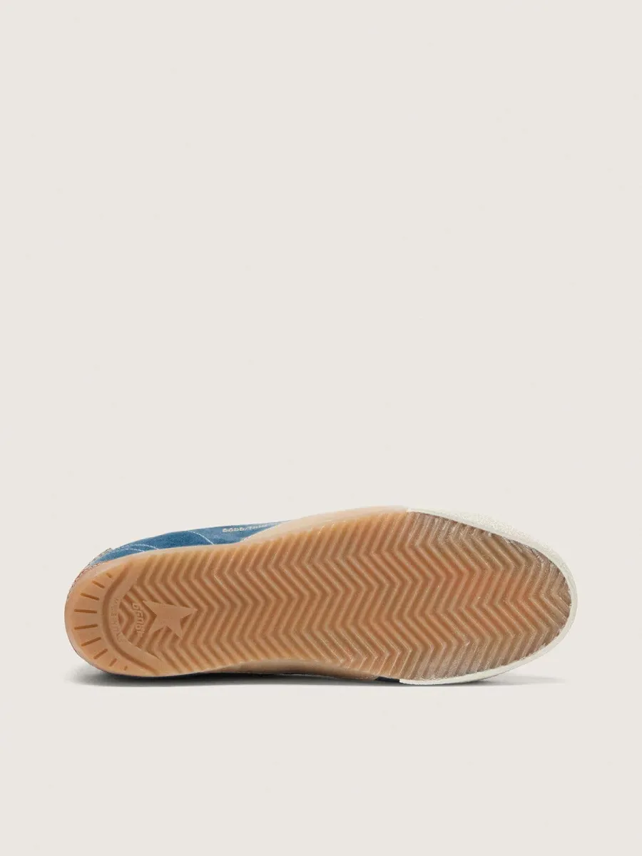 True-Star Uomo in suede ottanio con stella nera e talloncino panna