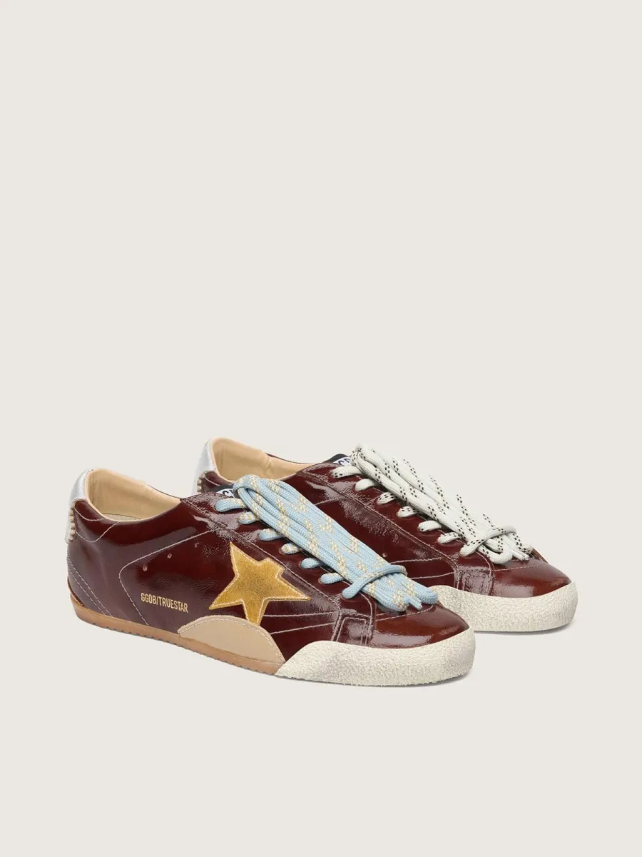 True-Star Uomo in naplak bordeaux con stella in suede e talloncino in nappa argento
