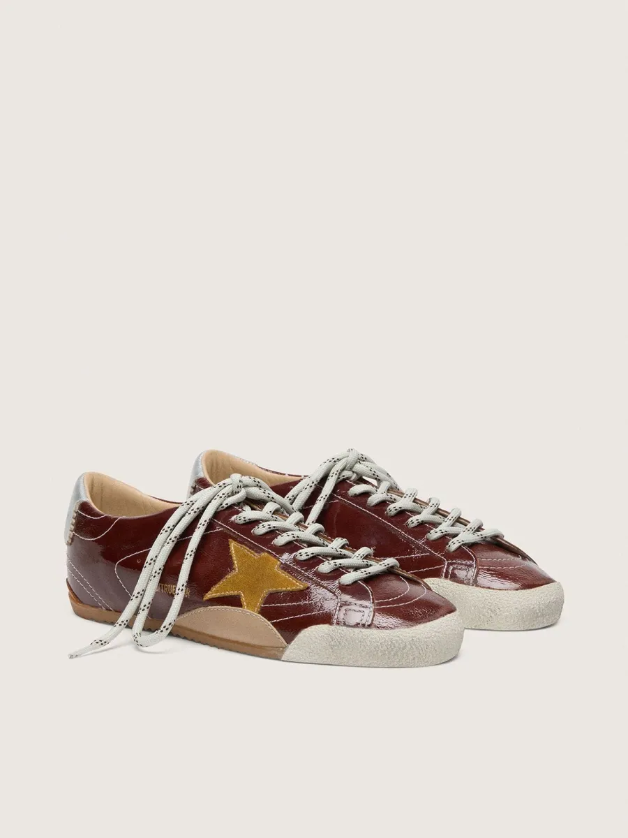 True-Star Uomo in naplak bordeaux con stella in suede e talloncino in nappa argento