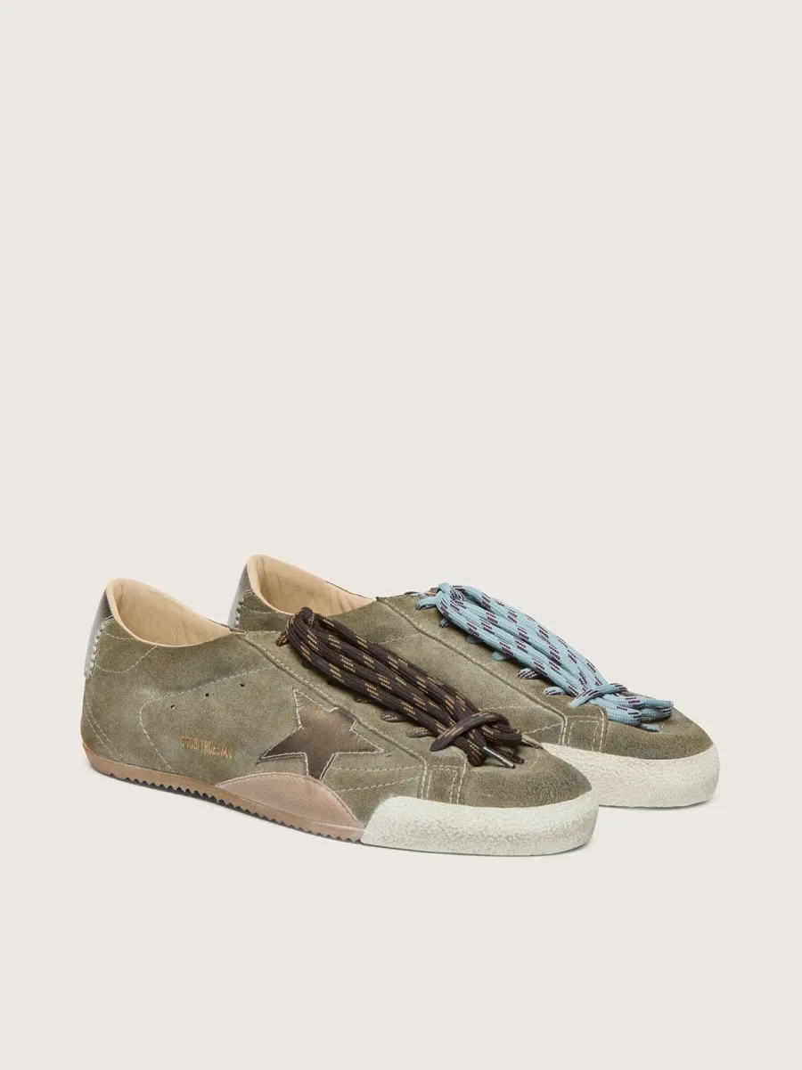 True-Star uomo in suede oliva con stella oro