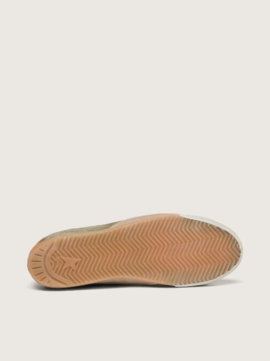 True-Star uomo in suede oliva con stella oro