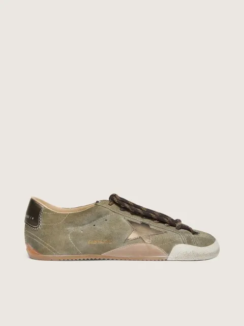 True-Star uomo in suede oliva con stella oro