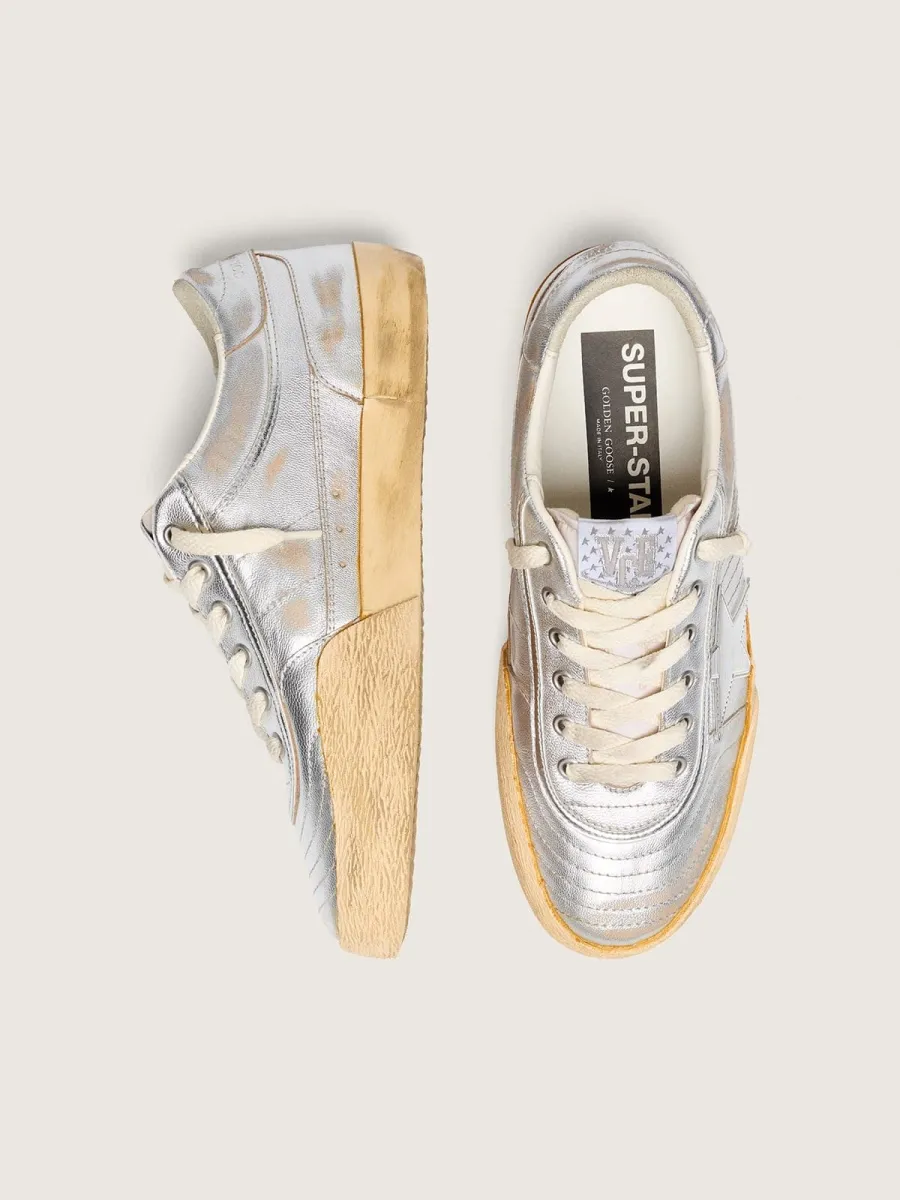 Super-Star Uomo LAB in nappa laminata con stella in TPU argento