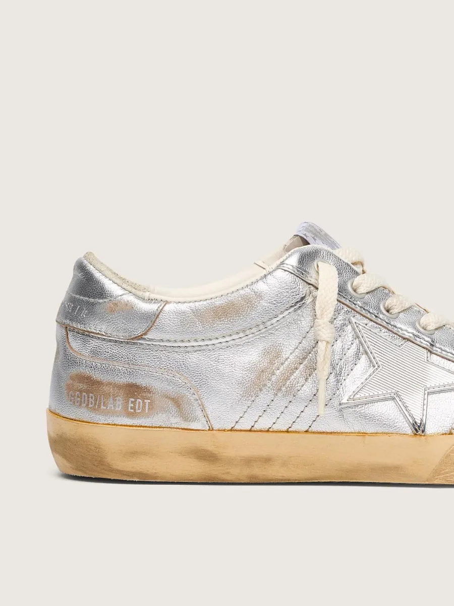Super-Star Uomo LAB in nappa laminata con stella in TPU argento