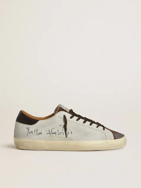 Super-Star Uomo LTD in suede grigio con stella traforata e linguetta in suede ebano