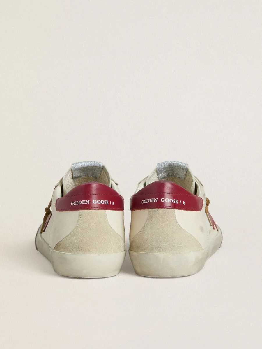 Super-Star Uomo con stella in pelle rossa e inserti in suede beige