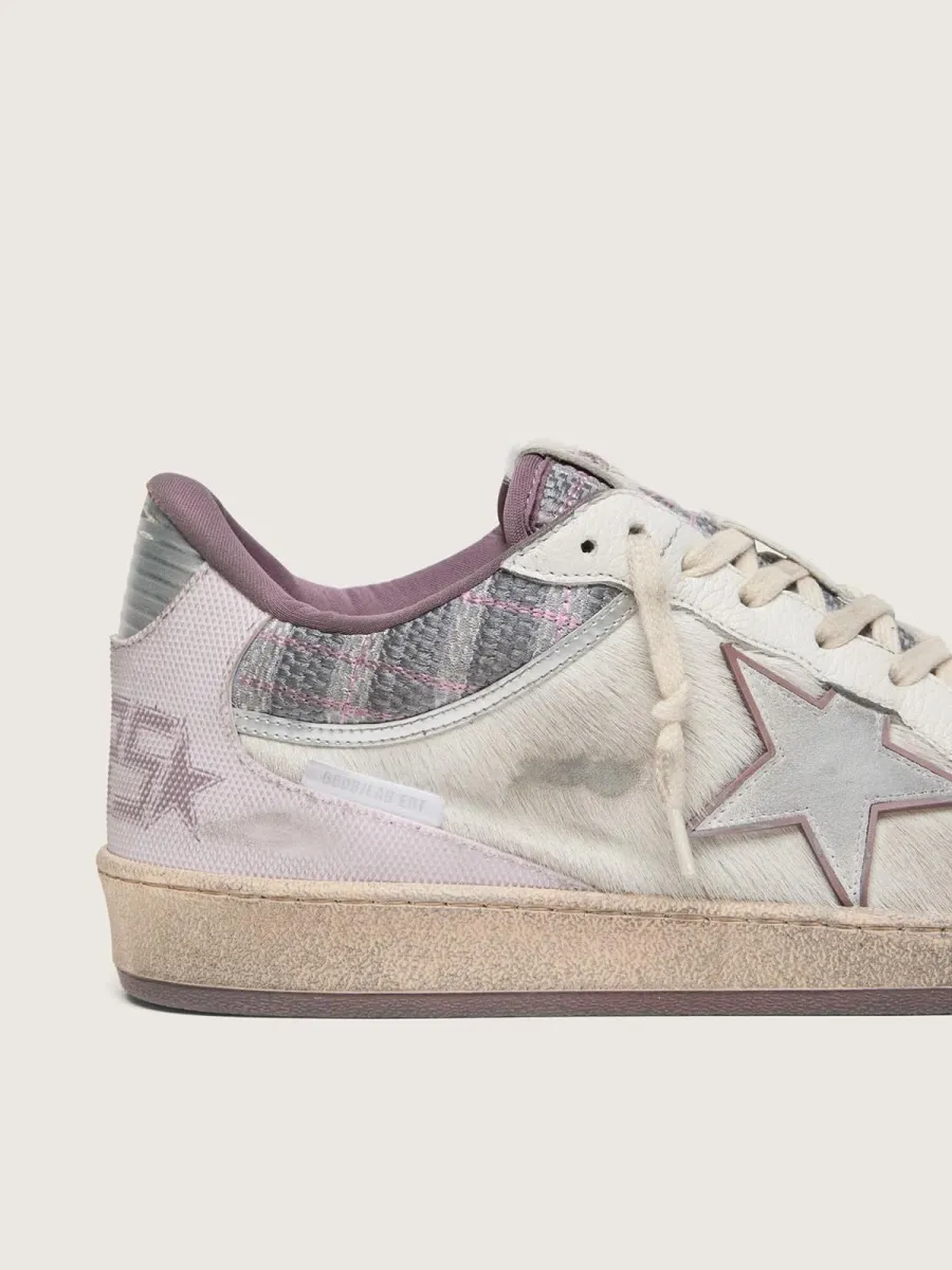 Ball Star LAB uomo in nylon e cavallino bianco con stella argento e inserti lilla