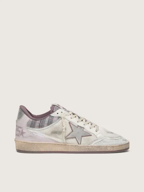 Ball Star LAB uomo in nylon e cavallino bianco con stella argento e inserti lilla