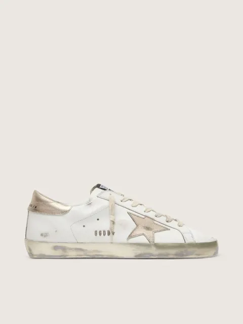 Super-Star Donna con foxing sparkle dorato e metal studs lettering