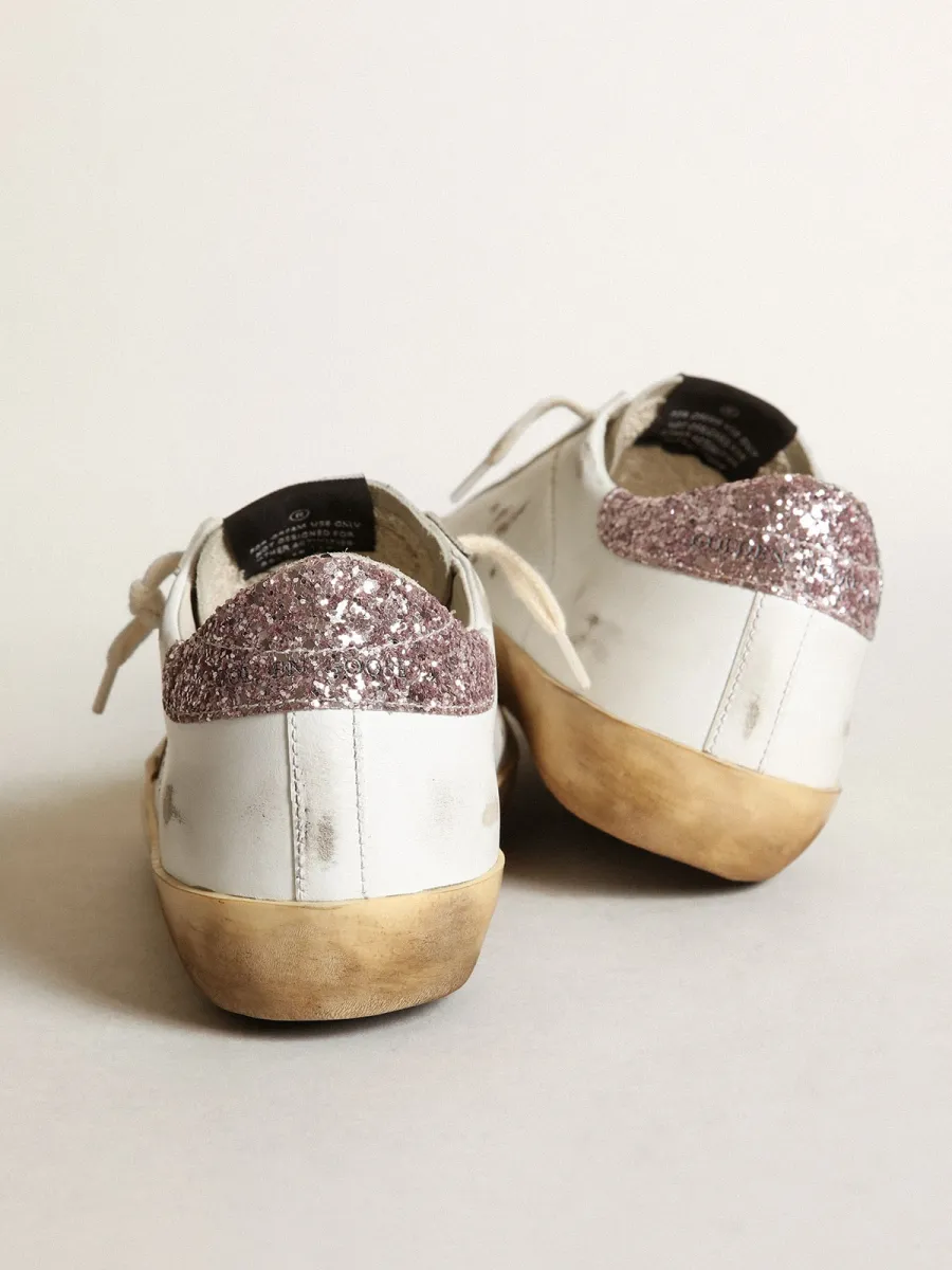 Super-Star con stella color cuoio e talloncino in glitter rosa