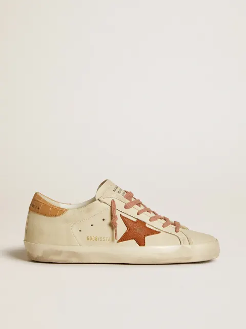 Super-Star Donna con stella in pelle e talloncino in pelle stampa coccodrillo