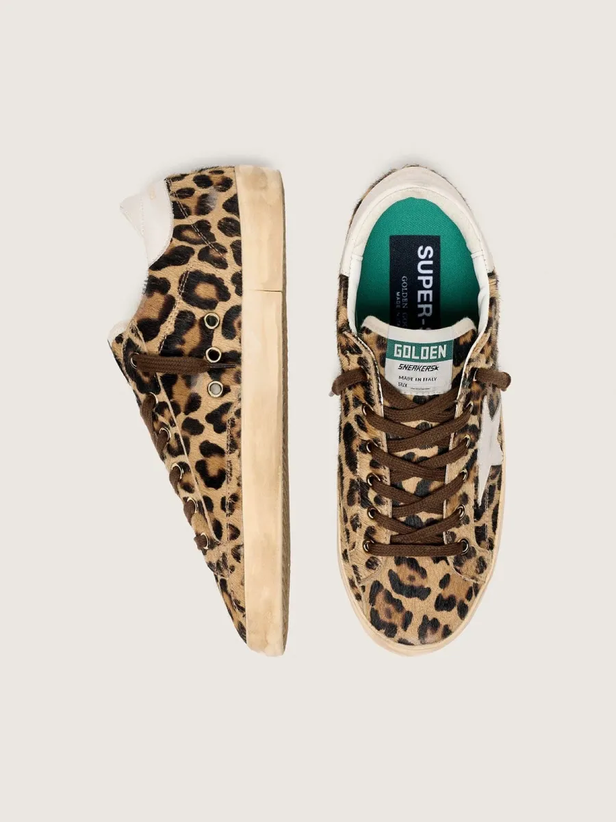 Super-Star  Donna in cavallino leopardato con stella e talloncino in pelle