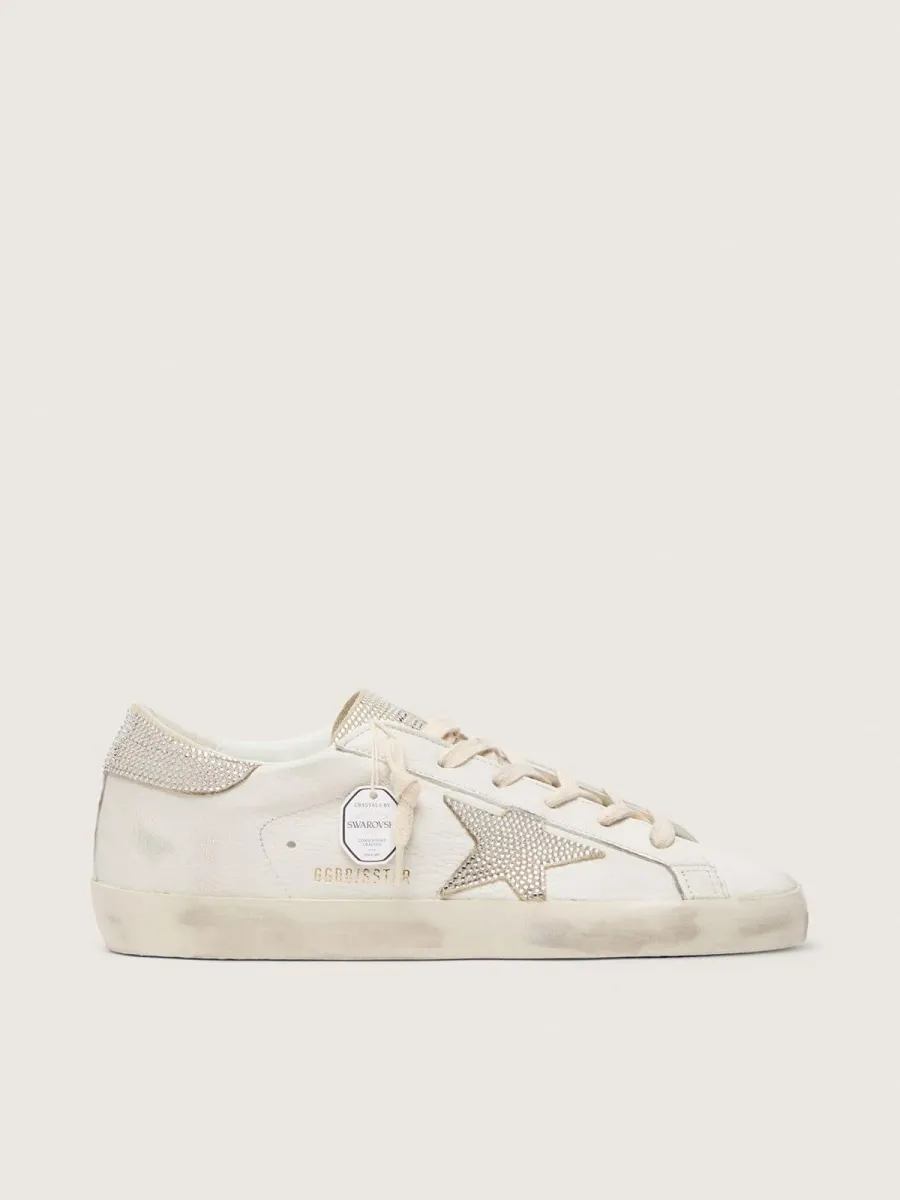 Super-Star Donna in nappa con stella e talloncino con cristalli Swarovski