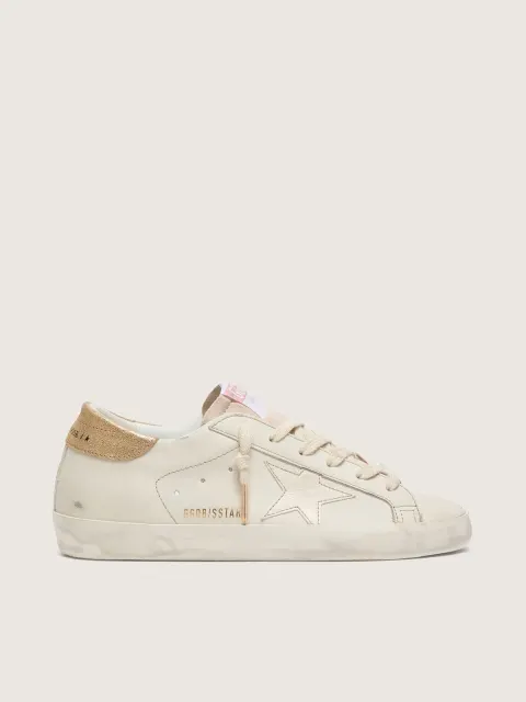 Super-Star Donna in pelle color bianco vissuto e stella ton sur ton