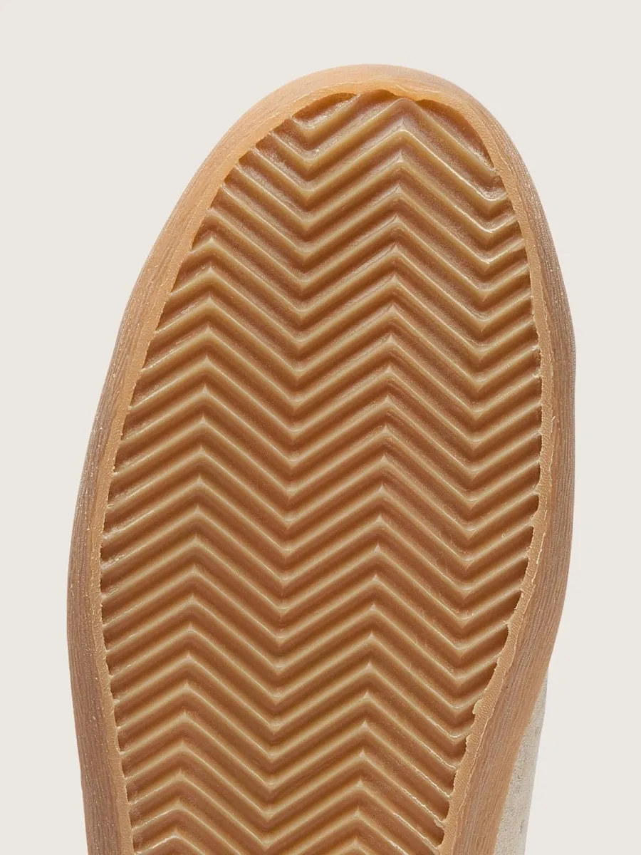 Super-Star Donna in suede grigio ghiaccio con stella in glitter argento e talloncino in pelle