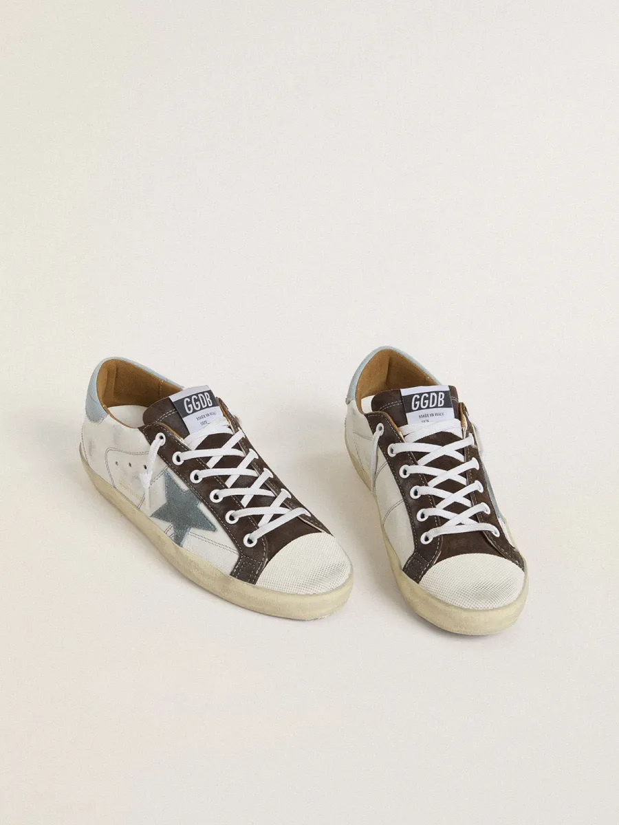 Super-Star LTD Donna con stella in suede azzurro e talloncino in canvas azzurro