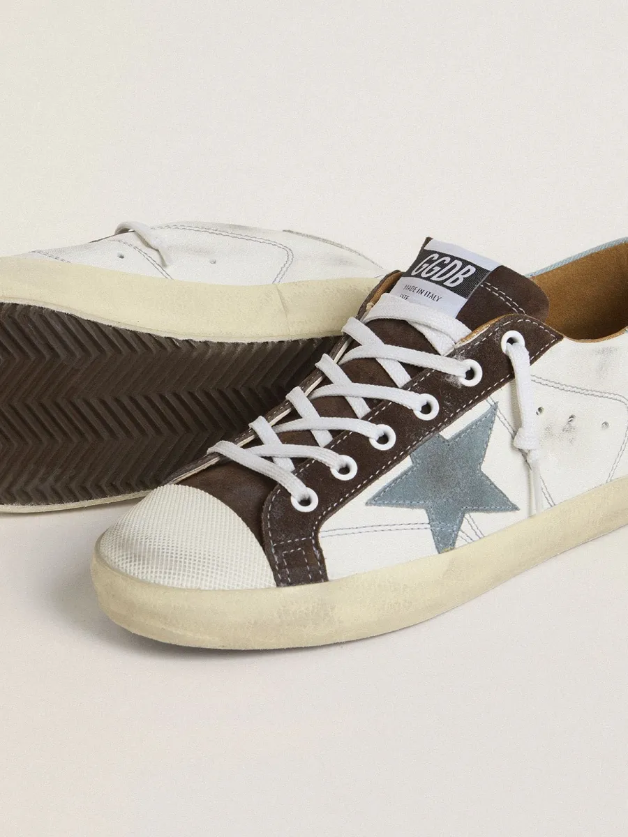 Super-Star LTD Donna con stella in suede azzurro e talloncino in canvas azzurro