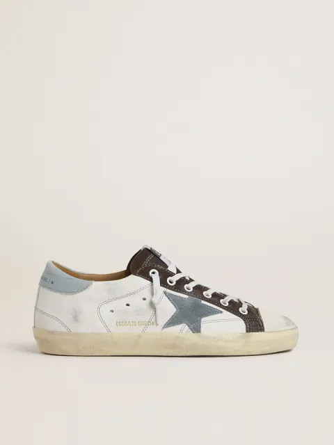 Super-Star LTD Donna con stella in suede azzurro e talloncino in canvas azzurro
