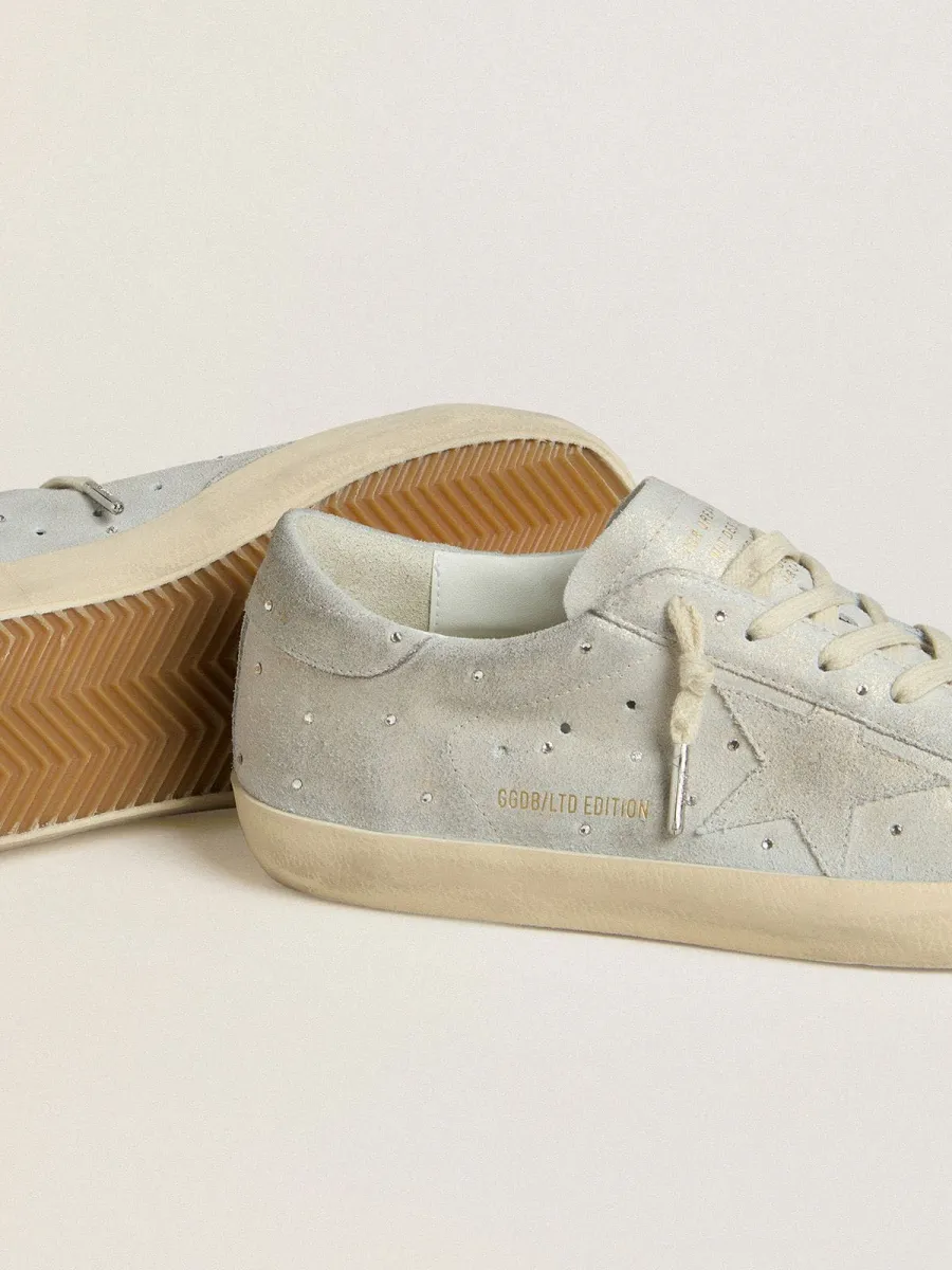 Super-Star Donna LTD in suede platino e cristalli Swarovski con stella in suede platino