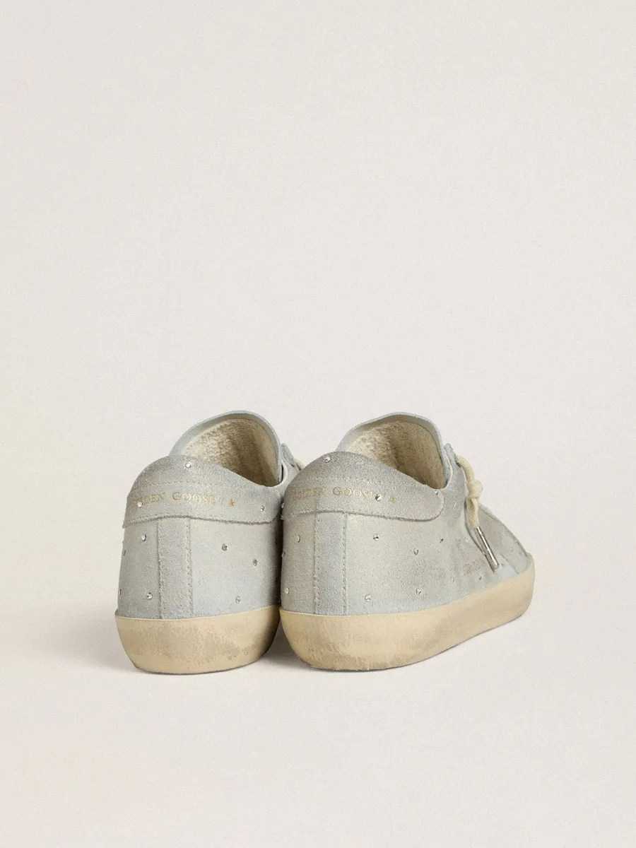Super-Star Donna LTD in suede platino e cristalli Swarovski con stella in suede platino