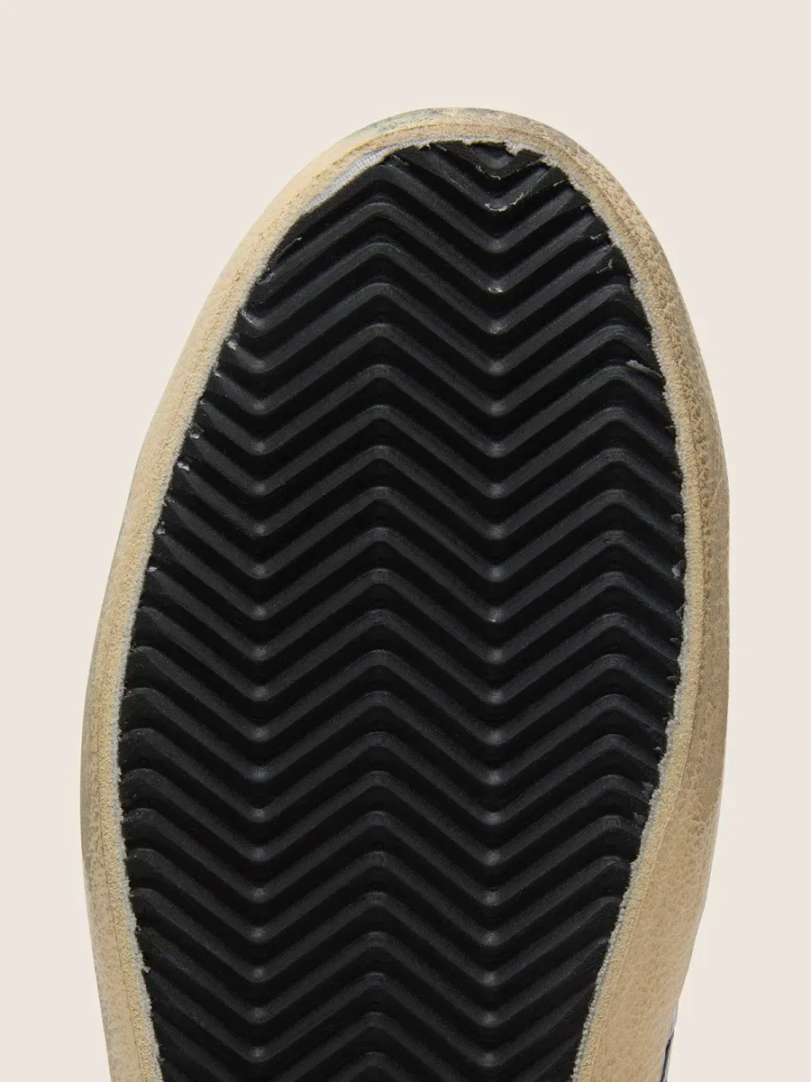 Super-Star Donna LTD in pelle coccodrillo nera con stella e talloncino in suede nero