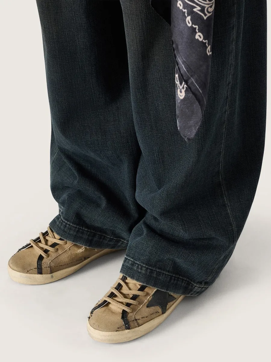 Super-Star LTD donna in canvas beige con stella in pelle nera