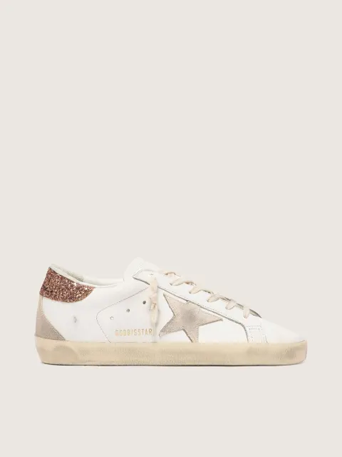 Super-Star Donna con stella in suede e talloncino in glitter rosa pesca