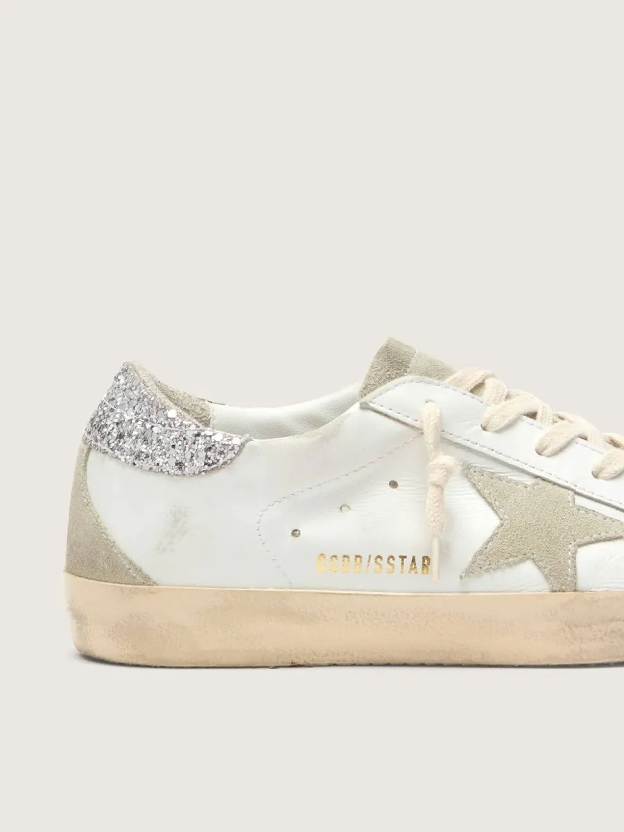 Super-Star Donna con stella grigia e talloncino in glitter argento