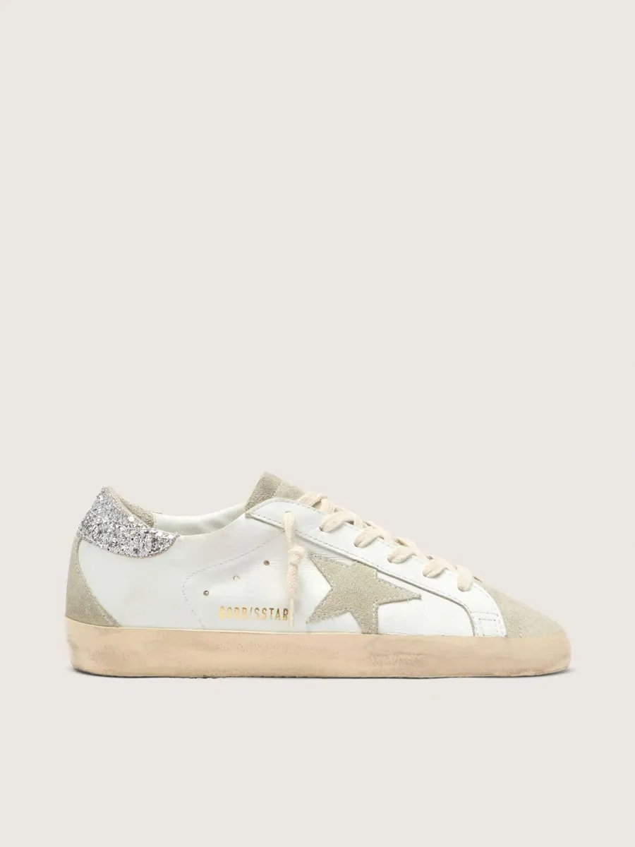 Super-Star Donna con stella grigia e talloncino in glitter argento