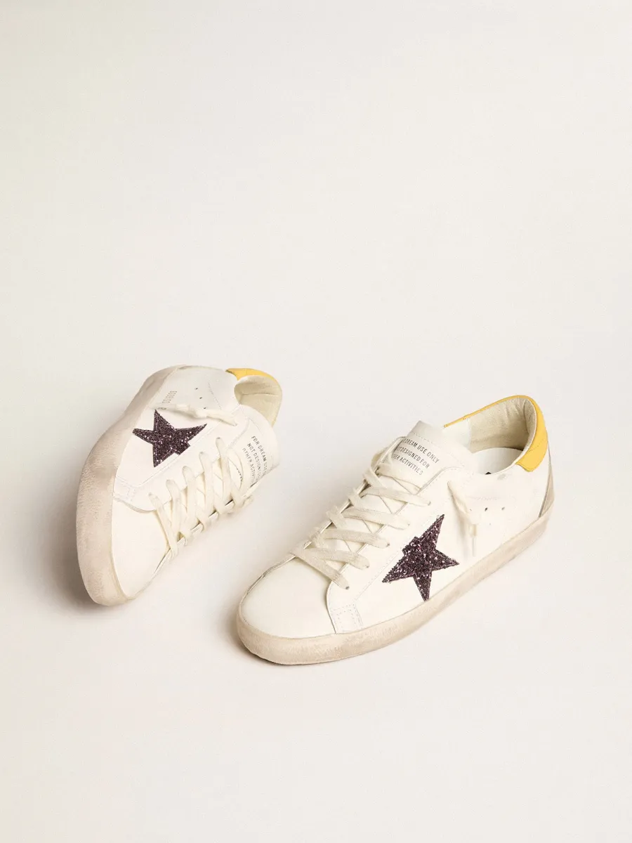 Super-Star bio-based Donna con stella in glitter rossi e talloncino in pelle